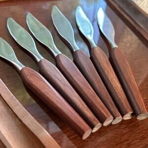 Stainless Steel Butter Knives with Wooden Handles
